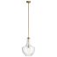 Everly 19.75" 1 Light Bell Pendant Clear Glass (Natural Brass)