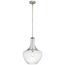 Everly 19.75" 1 Light Bell Pendant Clear Seeded Glass (Brushed Nickel)