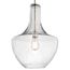 Everly 19.75" 1 Light Bell Pendant Clear Seeded Glass (Brushed Nickel)
