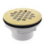 2" PVC Solvent Weld Shower Drain with UltraShine PVD Brass Strainer