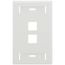 Single-Gang QuickPort Wallplate w/ ID Windows, 2-Port (White)