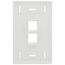 Single-Gang QuickPort Wallplate w/ ID Windows, 2-Port (White)