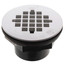 2" ABS Solvent Weld Shower Drain with White Plastic Strainer