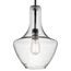 Everly 15.25" 1 Light Bell Pendant Clear Seeded Glass (Olde Bronze)