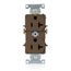 Duplex Receptacle Outlet,  Smooth Face, 20A, 125V Side Wire,NEMA 5-20R, 2-Pole, 3-Wire, Self-Grounding (Brown)