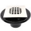 2" or 3" ABS Drain with Square Brushed Nickel Snap-Tite Strainer