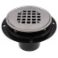2" or 3" ABS Shower Drain with Round Snap-In Stainless Steel Strainer & Tile Ring