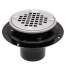 2" or 3" ABS Round Low Profile Drain Stainless Steel Screw-In Strainer with Ring and Plug
