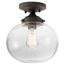 Avery 9.75" 1 Light Semi Flush w/ Clear Seeded Glass (Olde Bronze)