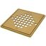 1130 Series Square Shower Drain with Stainless Steel Strainer w/ Ring (Brushed Gold)