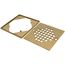 1130 Series Square Shower Drain with Stainless Steel Strainer w/ Ring (Brushed Gold)