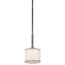 Lacey 10.25" 1 Light Mini Pendant w/ Satin Etched Cased Opal Inner Diffusers and White Translucent Organza Outer Shade (Antique Pewter)