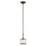 Lacey 10.25" 1 Light Mini Pendant w/ Satin Etched Cased Opal Inner Diffusers and Light Umber Translucent Organza Outer Shade (Mission Bronze)