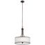 Lacey 23.5" 4 Light Pendant w/ Satin Etched Cased Opal Inner Diffusers and Light Umber Translucent Organza Outer Shade (Mission Bronze)