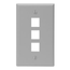 Single-Gang Quickport, Wallplate, 3-port (Gray)