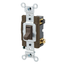 20A, 120/277V Toggle Framed Double-pole AC Quiet Switch, Commercial Spec Grade, Grounding, Side Wired(Brown)