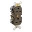 Duplex Receptacle Outlet,  Smooth Face, 15A, 250V Back or Side Wire, NEMA 6-15R, 2-Pole, 3-Wire, Self-Grounding (Brown)
