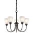 Jolie 18.5" 5 Light Chandelier w/ Satin Etched Glass (Olde Bronze)