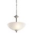 Jolie 15" 2 Light Convertible Inverted Pendant and Semi Flush w/ Satin Etched Glass (Brushed Nickel)