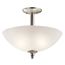 Jolie 15" 2 Light Convertible Inverted Pendant and Semi Flush w/ Satin Etched Glass (Brushed Nickel)