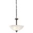 Jolie 15" 2 Light Convertible Inverted Pendant w/ Semi Flush w/ Satin Etched Glass (Olde Bronze)