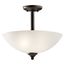 Jolie 15" 2 Light Convertible Inverted Pendant w/ Semi Flush w/ Satin Etched Glass (Olde Bronze)