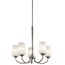 Aubrey 23" 5 Light Chandelier w/ Satin Etched Cased Opal (Brushed Nickel)