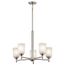 Shailene 18.25" 5 Light Chandelier w/ Satin Etched Glass (Brushed Nickel)