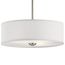 Shailene 14" 3 Light Round Semi Flush w/ Satin Etched White Diffuser and White Microfiber Shade (Brushed Nickel)