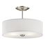 Shailene 14" 3 Light Round Semi Flush w/ Satin Etched White Diffuser and White Microfiber Shade (Brushed Nickel)