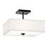 Shailene 14" 3 Light Square Semi Flush w/ Satin Etched White Diffuser and White Microfiber Shade (Brushed Nickel)