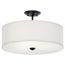 Shailene 18" 3 Light Round Semi Flush w/ Satin Etched White Diffuser and White Microfiber Shade (Brushed Nickel)