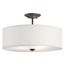 Shailene 18" 3 Light Round Semi Flush w/ Satin Etched White Diffuser and White Microfiber Shade (Olde Bronze)