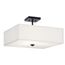 Shailene 18" 3 Light Square Semi Flush w/ Satin Etched White Diffuser and White Microfiber Shade (Brushed Nickel)