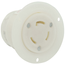 30A, 125/250V NEMA Non-NEMA, 3P, 3W, Flanged Outlet Locking Receptacle, Non-Grounding (White)