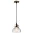 Avery 8.5" 1 Light Bell Mini Pendant w/ Clear Seeded Glass (Olde Bronze)
