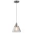 Avery 8.75" 1 Light Bell Mini Pendant w/ Clear Seeded Glass (Brushed Nickel)