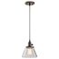 Avery 8.75" 1 Light Cone Mini Pendant w/ Clear Seeded Glass (Olde Bronze)