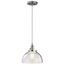 Avery 9.25" 1 Light Mini Pendant w/ Clear Seeded Glass (Brushed Nickel)