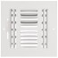 6" x 6" (Wall Opening Size) Four-Way White Sidewall/Ceiling Register (684 Series)