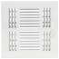 8" x 8" (Wall Opening Size) Four-Way White Sidewall/Ceiling Register (684 Series)