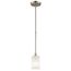 Joelson 19" 1 Light Mini Pendant w/ Satin Etched Cased Opal and Clear Glass Accent Glass (Brushed Nickel)