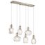 Riviera 35.5" 6 Light Linear Chandelier w/ Clear Ribbed Glass (Brushed Nickel)