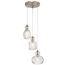 Riviera 10.25" 3 Light Pendant w/ Clear Ribbed Glass (Brushed Nickel)