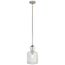 Riviera 13.75" 1 Light Pendant w/ Clear Ribbed Glass (Brushed Nickel)