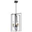 Taubert 26.25" 3 Light Foyer Pendant w/ (Black) and (Natural Brass) Accents