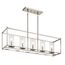 Crosby 13.75" 5 Light Linear Chandelier w/ Clear Glass (Brushed Nickel)