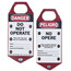 "Do Not Operate" Red Striped Bilingual Lockout Tags (Card of 5)