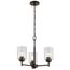Winslow 15.25" 3 Light Mini Chandelier w/ Clear Seeded Glass (Olde Bronze)