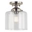 Winslow 8.5" 1 Light Semi Flush w/ Clear Seeded Glass (Brushed Nickel)